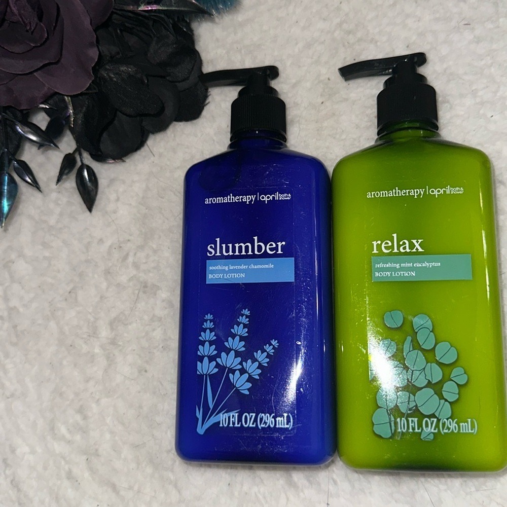 April Bath & Shower Aromatherapy Body Lotion Set Slumber Relax Lavender Mint